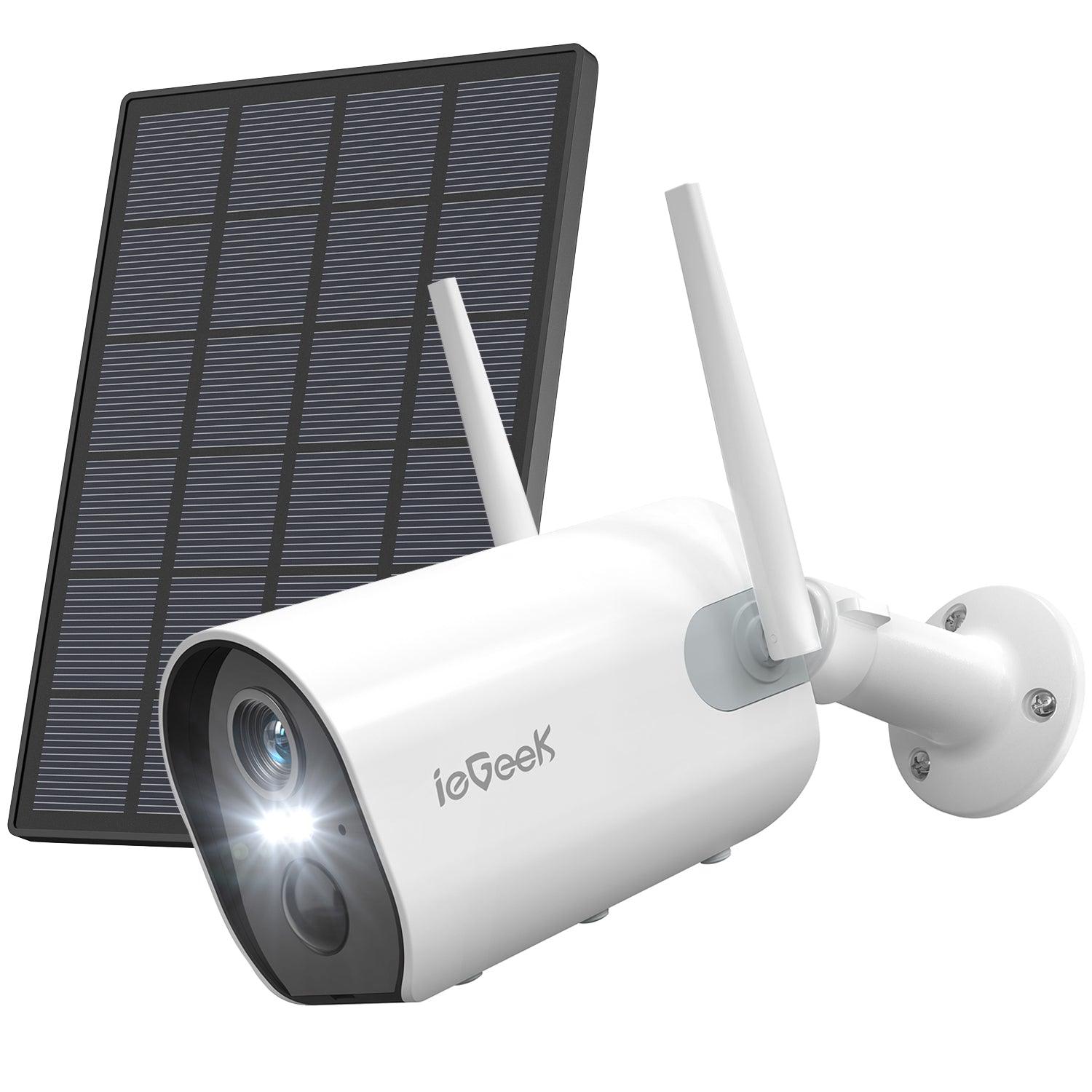 ieGeek Security Cameras Wireless Outdoor - 2 Pack 2K WiFi Solar Camera  System with 360°PTZ